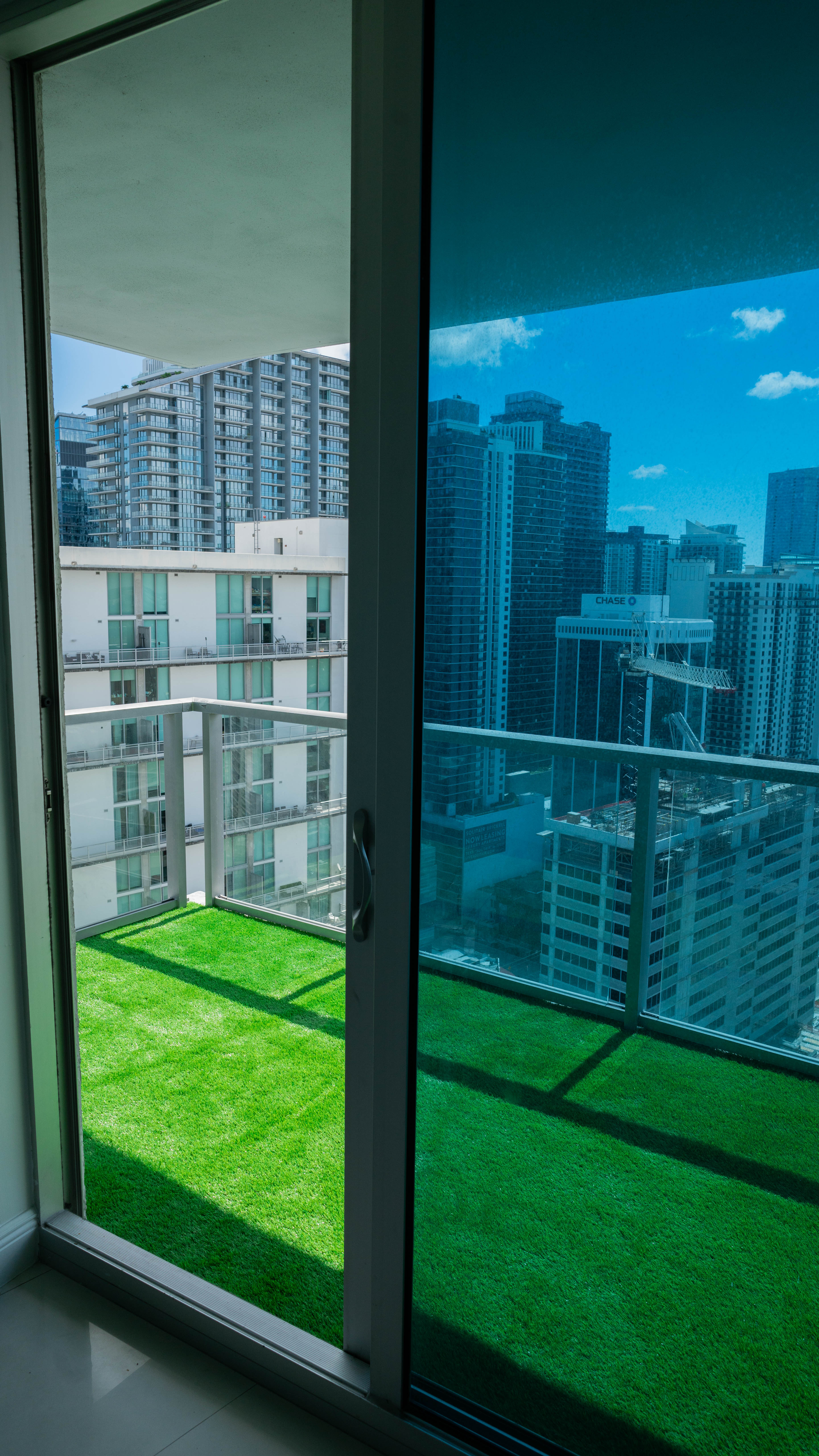 Project 1: the balcony transformed with fitted green artificial turf