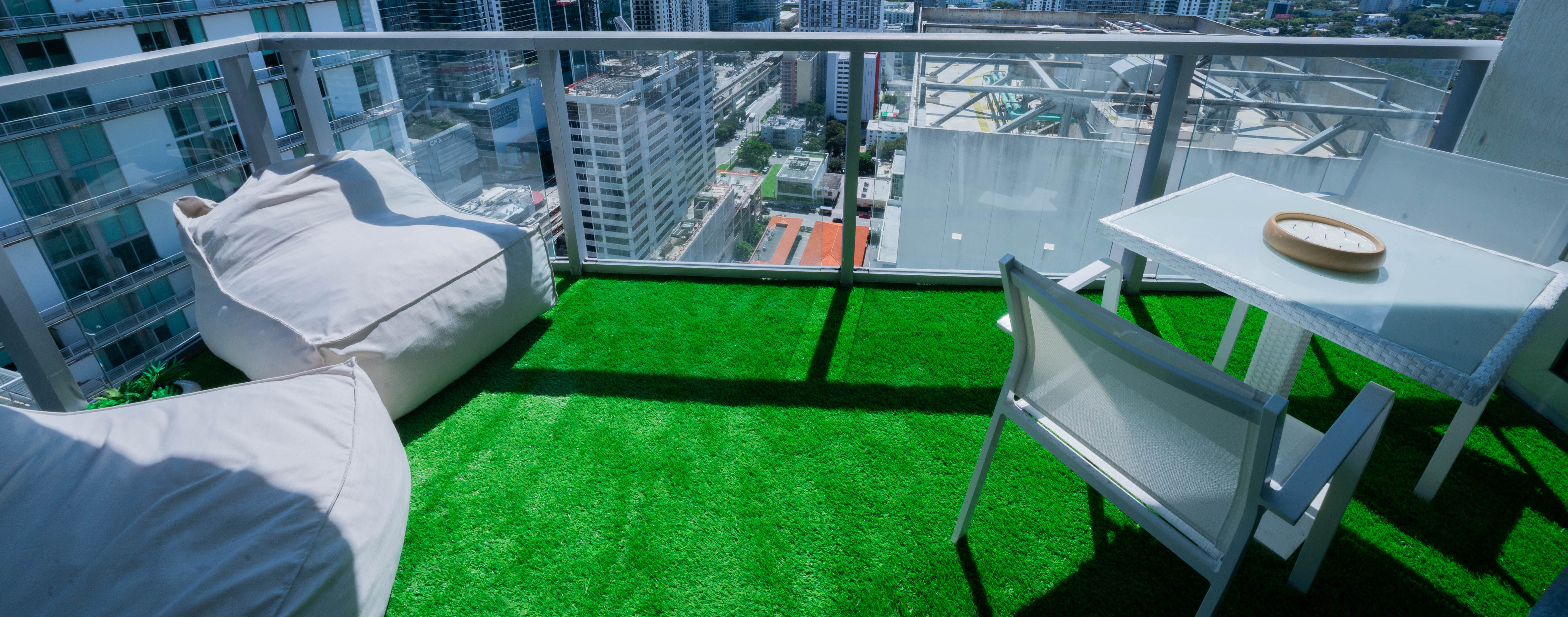 Project 4: the balcony transformed with fitted green artificial turf